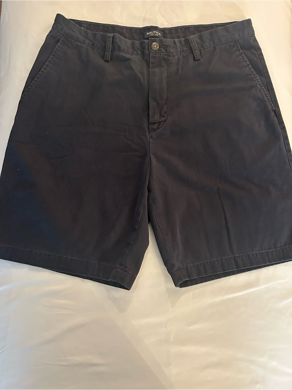 Nautica Men's Dark Navy Flat Front Chino Shorts